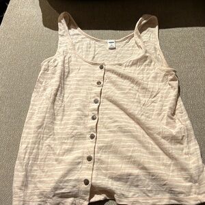 Button striped tank top